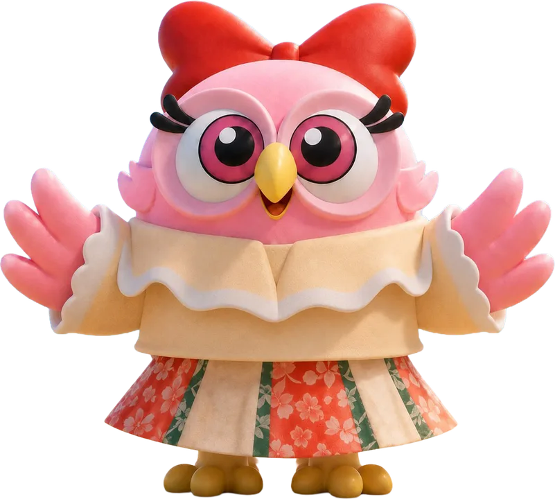 B-ticket pink mascot